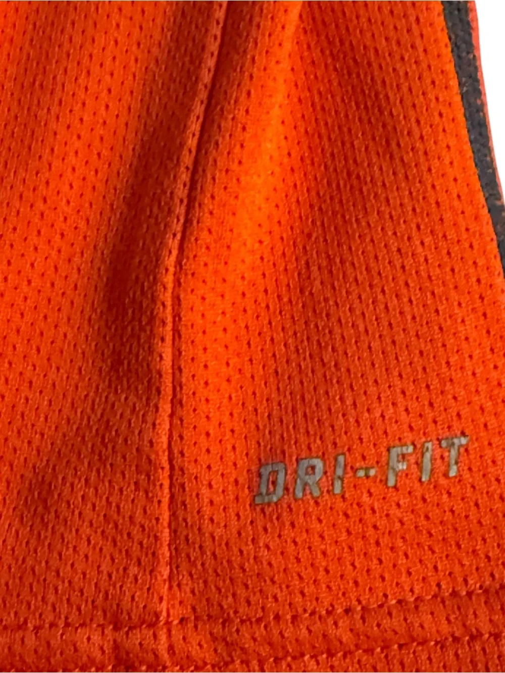 NIKE Dri-Fit Youth Athletic Outfit Orange Gray Long Sleeve Shirt & SB Shorts